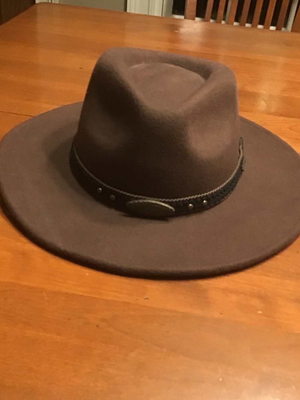 Men's Classic Brown Felt Western Fedora Hat - Unbranded